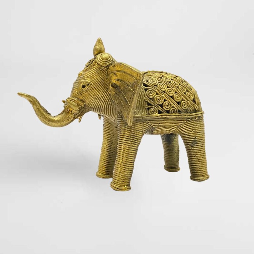 Elephant Dhokra Sitting Statue - Image 2